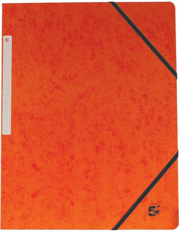 5 Star elastomap formaat A4 (24x32 cm) met elastieken zonder kleppen oranje pak van 10 stuks