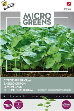 5 stuks - Buzzy - Microgreens Citroenbasilicum