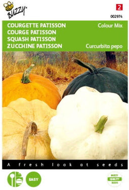 5 stuks - Buzzy - Patisson Courgette Colour mix Tuinplus