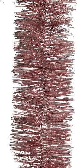 5 stuks! Guirlande lametta glans d7 cm en h270 cm veloursroze