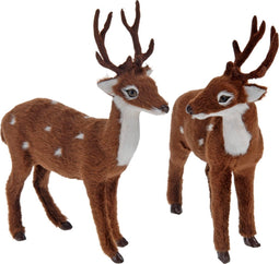 5 stuks! Hert staand bont 15cm bruin