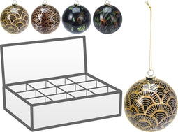 5 stuks! Kerstbal lush 75 mm 4 assorti