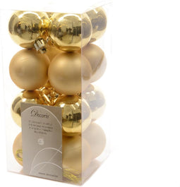 5 stuks Kerstbal plastic glans-mat/40mm/licht goud