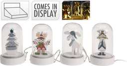 5 stuks Kerstfiguur led in stolp 9cm 4