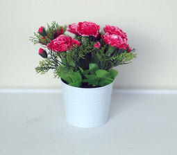 5 stuks Kunstplant Anjers in pot rozeOosterik Home