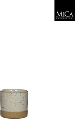 5 stuks - Mica Decorations - Bloempot Lago pot rond wit h7,5xd7,5 cm