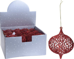 5 stuks! Ui hangdeco 9 cm rood