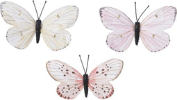 5 stuks! Vlinder veer glitter l12 en b6 cm 3st