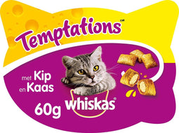 5 stuks Whiskas temptations kip kaas