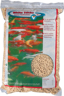 5 stuks White Sticks Premium vijvervisvoer 15 l