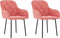 vidaXL - Eetkamerstoelen - 2 - st - fluweel - roze