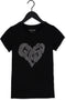 Guess Heart R3 - Dames T-Shirt - Glitter opdruk - Zwart