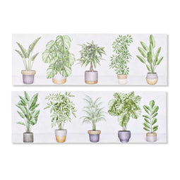 Schilderij DKD Home Decor Planten (90 x 2,3 x 30 cm) (90 x 1,5 x 30 cm) (2 Stuks)