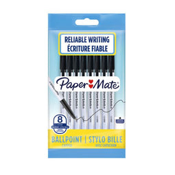 Paper Mate 045-balpennen | Medium punt (1,0 mm) | Zwarte inkt | 8 stuks