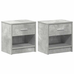 vidaXL - Nachtkastjes - 2 - st - met - lade - 39x28x41 - cm - betongrijs