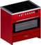 Wiggo WIO-E921A(RX) - Inductie Fornuis - 90 cm - 2 fasen (7.6 kW) - Oven 121L - Rood