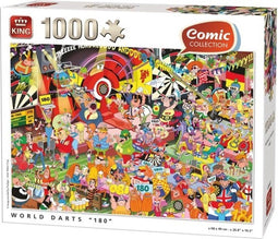Comic Puzzel King - World Darts "180" - 1000 stukjes - Multicolor