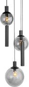 Steinhauer Bollique New 3800ZW - Hanglamp - 3 bollen 2 kokers hoogteverstelbaar - Zwart
