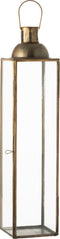 J-Line lantaarn Hoog Antiek - glas/ijzer - brons - small