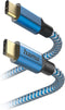 Hama Reflective - USB-C naar USB-C Oplaadkabel - Snellaadkabel 150cm - Blauw