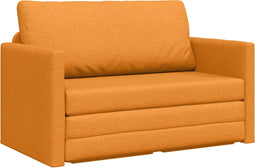 vidaXL - Vloersofa - Bed - 2-in-1 - Donkergeel - 124x71x78 - cm - Stof