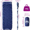 vidaXL - Kampeermatras - met - kussen - zelfopblazend - 1-persoons - marineblauw