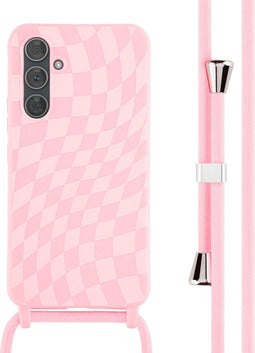 iMoshion Hoesje Geschikt voor Samsung Galaxy A54 (5G) Hoesje Met Koord - iMoshion Siliconen design hoesje met koord - Roze / Retro Pink