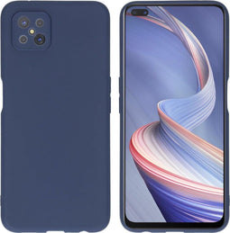 iMoshion Hoesje Geschikt voor Oppo Reno4 Z 5G Hoesje Siliconen - iMoshion Color Backcover - Donkerblauw