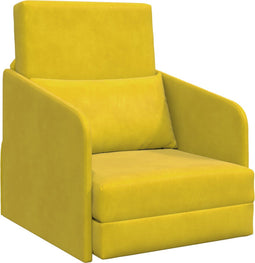 vidaXL - Ligbed - Sofa - 2-in-1 - Geel - 65x80x83 - cm - Velours