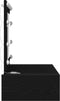 vidaXL - Wandgemonteerde - Make-up - Tafel - met - LED-verlichting - in - Zwart - Eiken