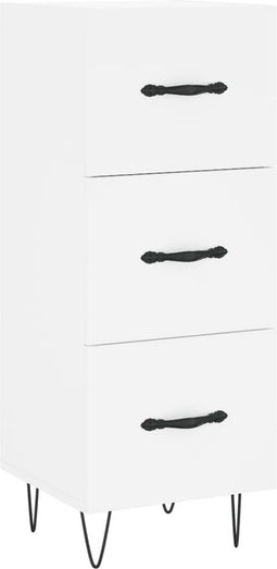 vidaXL - Dressoir - 34,5x34x90 - cm - bewerkt - hout - wit
