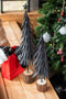 J-Line decoratie Kerstboom - metaal - glitter/zwart - small