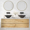 Wastafels 2 st 42x14 cm keramiek glanzend zwart