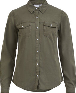 Vila Vibista - Blouse Denim - Dames Maat S - Four Leaf Clover