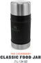 Stanley Classic Legendary Food Jar 0,7L | Matte Black Pebble | Lunchbox houdt 15 uur warm of 18 uur koud | Deksel is ook kom | Lekvrij | BPA-Vrij | Vaatwasserbestendig