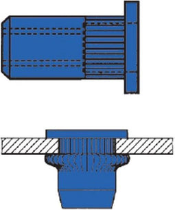 Gesipa 1433706 Blindklinkmoer (Ø x l) 9 mm x 15.5 mm M6 Staal 250 stuk(s)