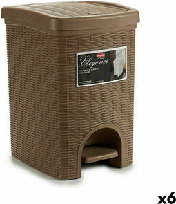 Pedal bin Stefanplast Elegance Brown Plastic 20 L 27,5 x 38,5 x 31 cm (6 Units)