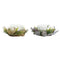 Kaars DKD Home Decor Gouden Zilverkleurig Kerstmis 21,5 x 21,5 x 8,5 cm (2 Stuks)