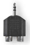 Nedis CAGP22940BK - 3.5mm stereo stekker - 2x tulp kontra stekker - Zwart