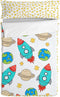 Gewatteerd beddengoed met ritssluiting HappyFriday Mr Fox Space Rocket Multicolour 105 x 200 cm