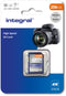 Integral - High Speed SD Card V30 UHS-I U3 - 256GB - tot 100MB/s lezen - 45MB/s schrijven