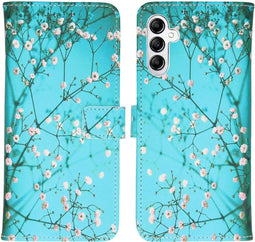 iMoshion Hoesje Geschikt voor Samsung Galaxy A14 (5G) Hoesje Met Pasjeshouder - iMoshion Design Softcase Bookcase - Wit / Blossom