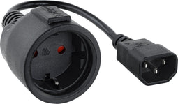 Nanocable 10.22.0902 electriciteitssnoer Zwart 0,5 m C14 stekker CEE7/4