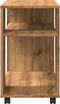 vidaXL - Bijzettafel - met - wieltjes - 70x35x60 - cm - hout - artisanaal - eikenkleur
