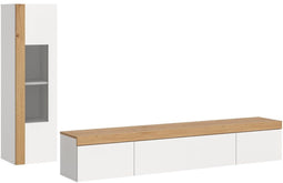 Furnilux Ruda - Wandkast / Rek Systeem - 2-delig - Wit en Artisan Oak Decor - 225x34x33 cm