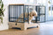 Designed by Lotte Quirine - Hondenbench - Verhoogde instap met uitneembare lade - Zwart - M - 81x57x71 cm
