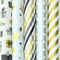 TOUCH OF GOLD - Cadeaupapier - Kerstpapier met sterren - 3 meter x 70 cm - 5 rollen