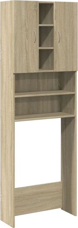 vidaXL - Wasmachinekast - 64x25,5x190 - cm - sonoma - eikenkleurig