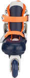 Nijdam Blue’s Cool - Inlineskates Junior - Verstelbaar 27-30 - Hardboot - Marine/Wit/Oranje