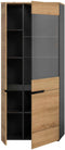 Furnilux Canu - Vitrinekast - Deels open deels dichte kast - Bruin - 37x190x80cm
